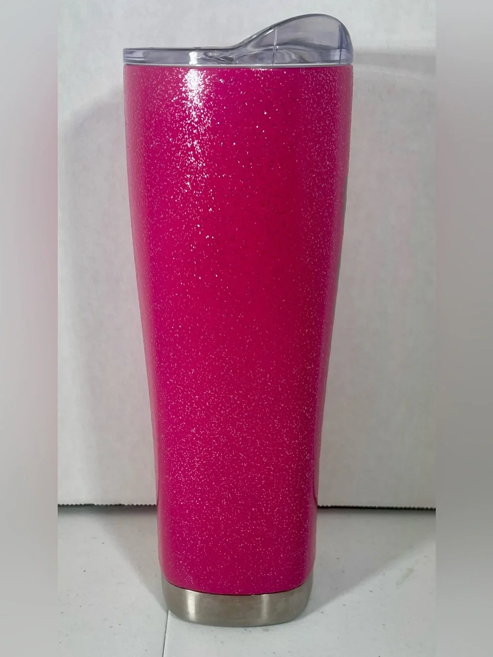 Dunkin Donuts 20oz Pink Glitter Stainless Steel Insulated Travel Tumbler 2022